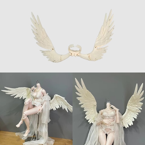 羽 1/4 天使の羽 翼 カスタムドール BJD 球体関節人形 素体 アクセサリー ウイング カラーB