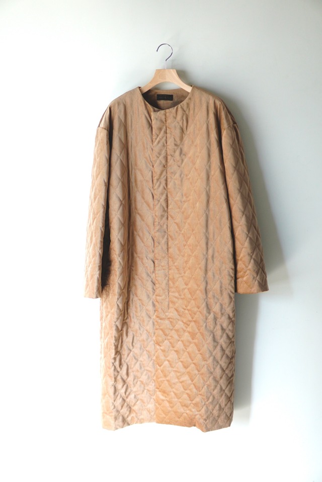 ANTHEM A / COTTON VELVET QUILTING COCOON COAT
