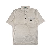 Crocodile クロコダイル シャドーボーダー 半袖 ポロシャツ L /ホワイト系 メンズ