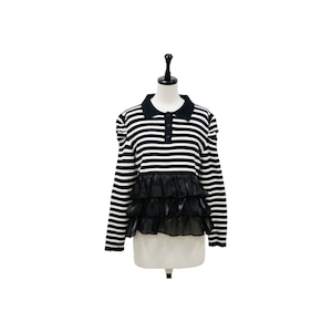 Tiered frill polo knit