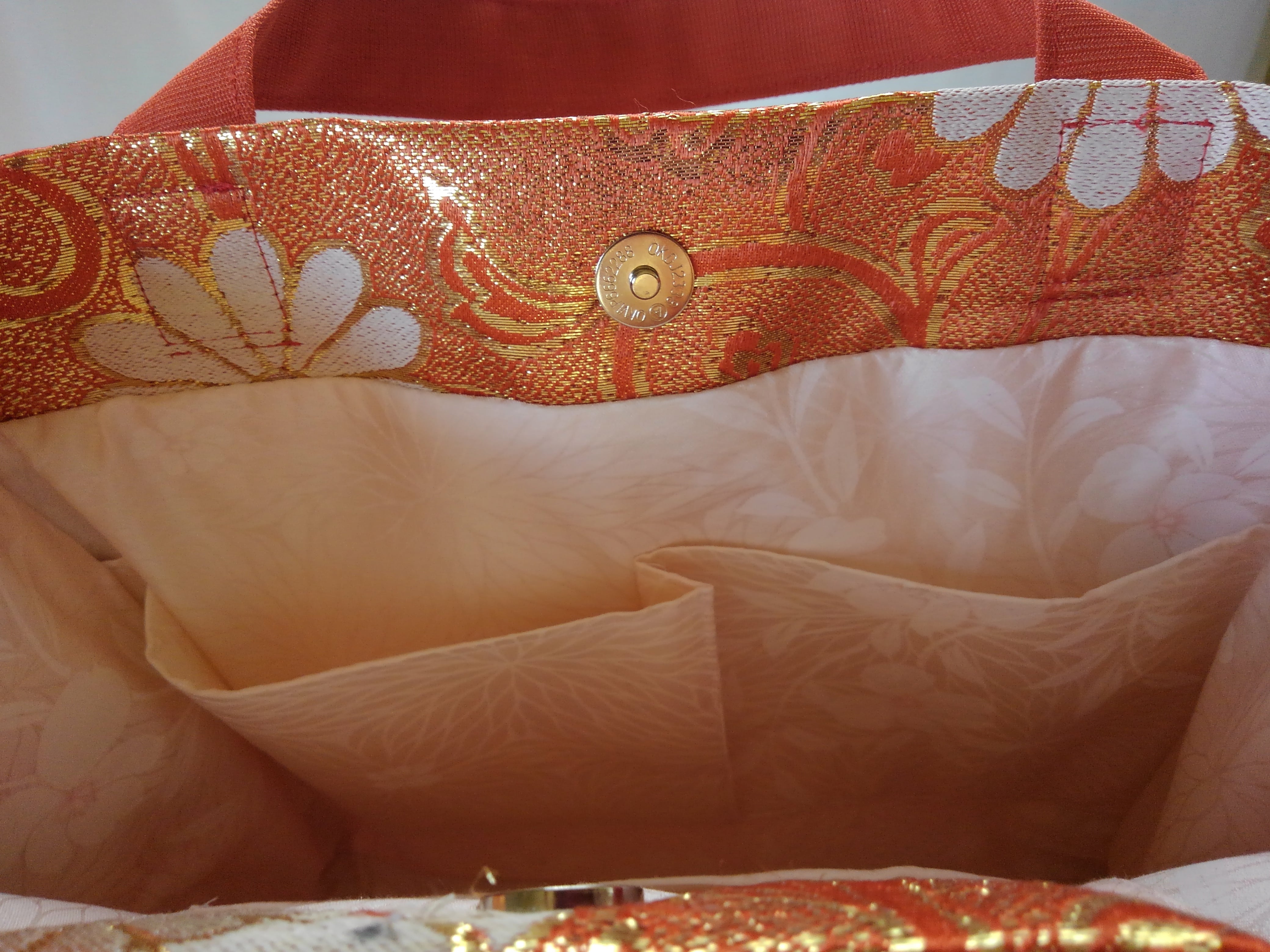 オレンジ系 帯のリメイクバッグ | Caprice