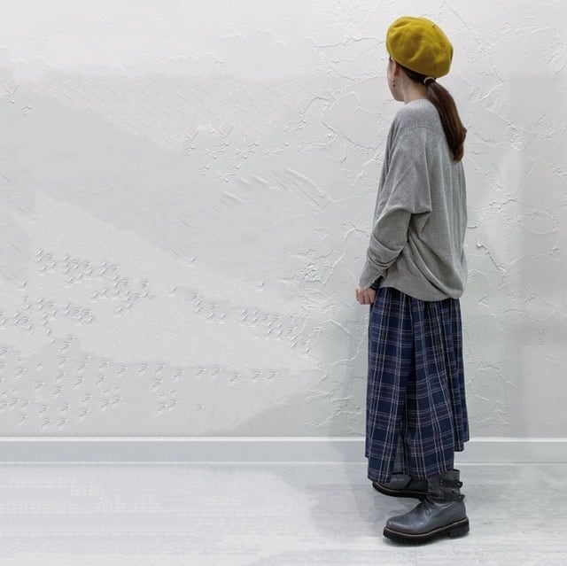 pas de calais 植物染めコットンウールバックドレープカーディガン