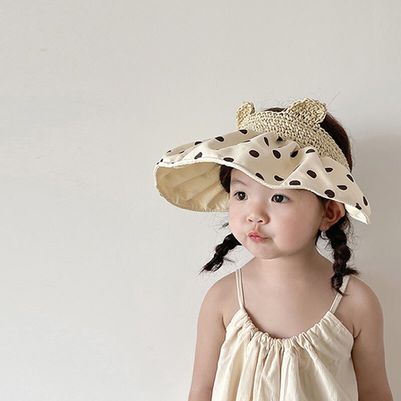 【GOODS】ドット柄日焼け止め帽子