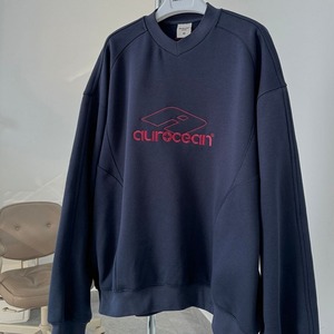 裏起毛ロゴカレッジネイビールーズスウェット　1110