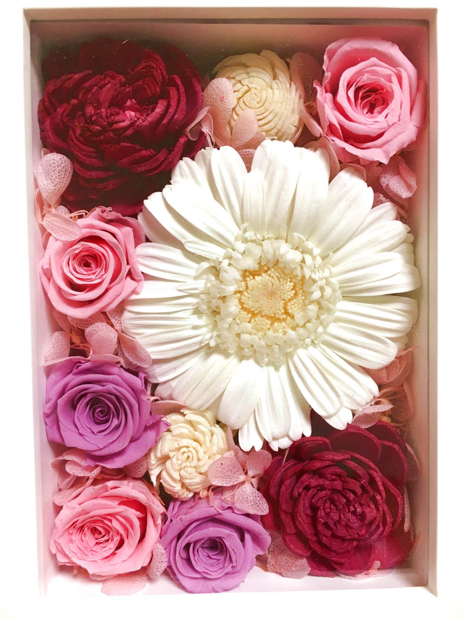 プレゼント】プリザーブドフォトフラワー Purple&White | フラワー