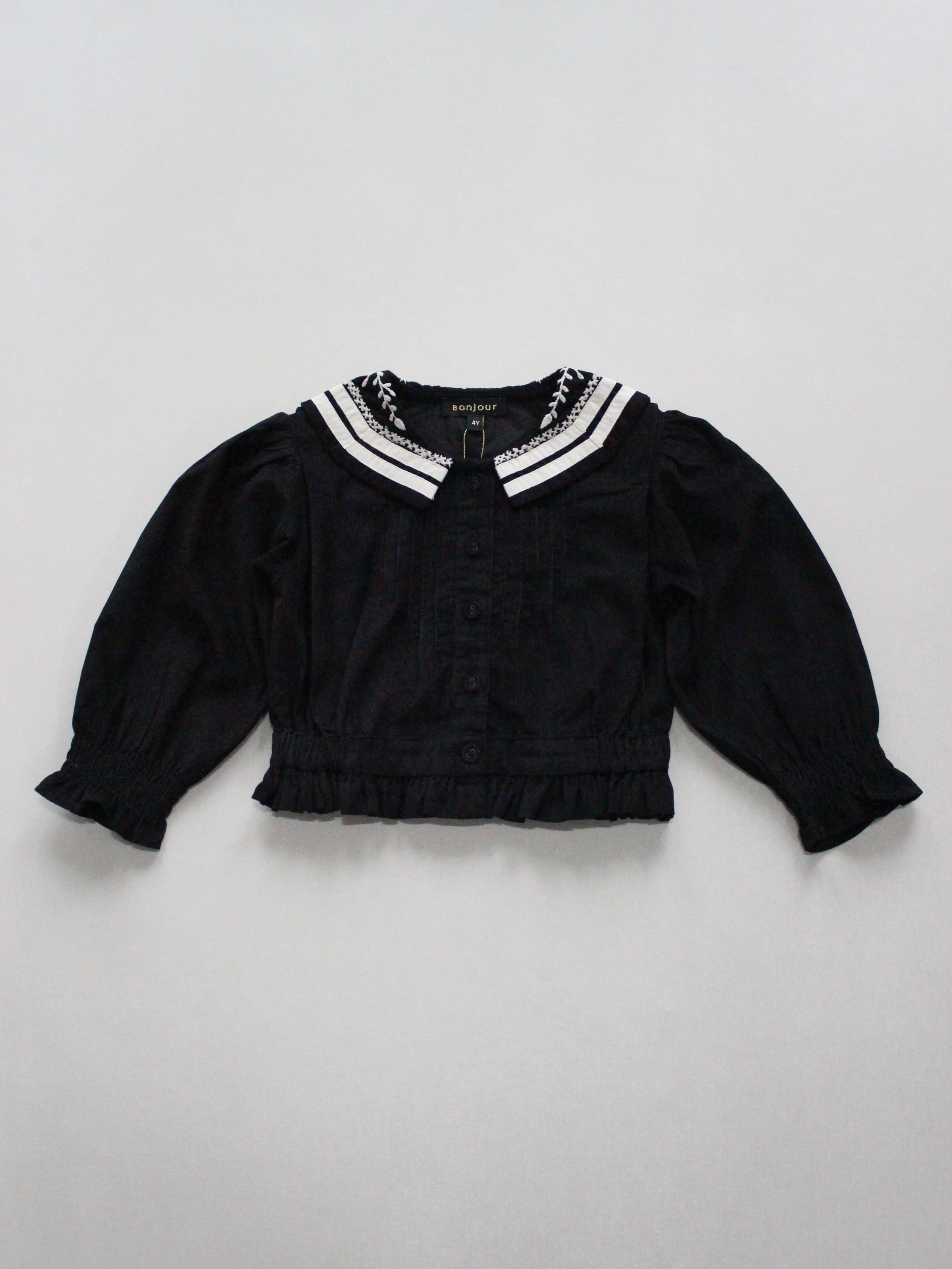 BONJOUR DIARY Sailor blouse black baby cord 8-12y | RESONASON