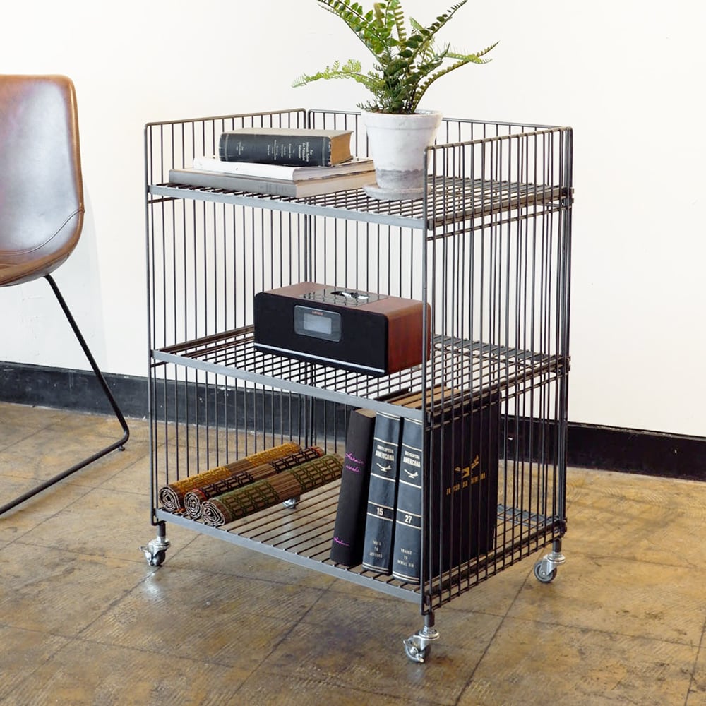 えらべる2点セット】ワイヤーワゴン（ワイド・ダブル）幅58cm｜3段