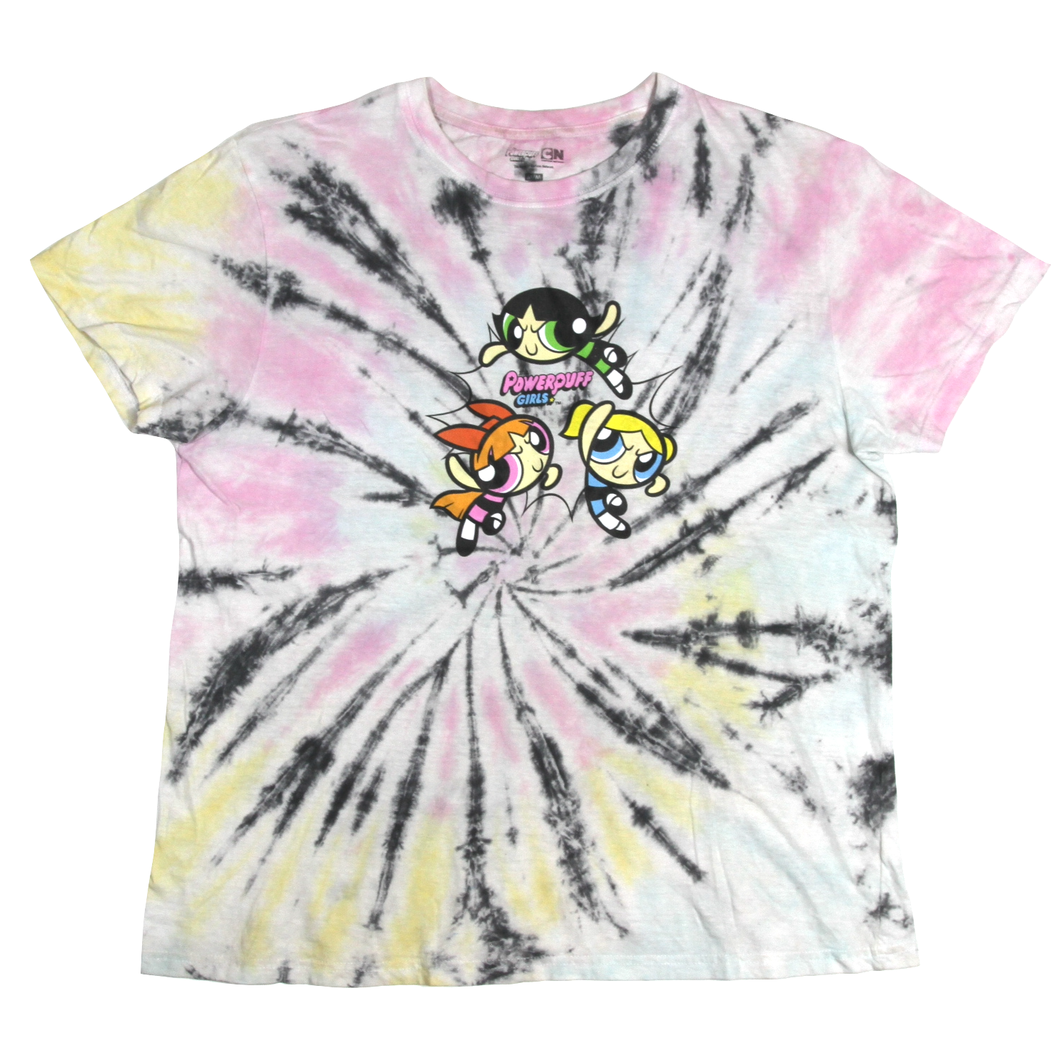 USED【M】The Powerpuff Girls Tie-Dye ワーパフガールズ Tee / ©️2021