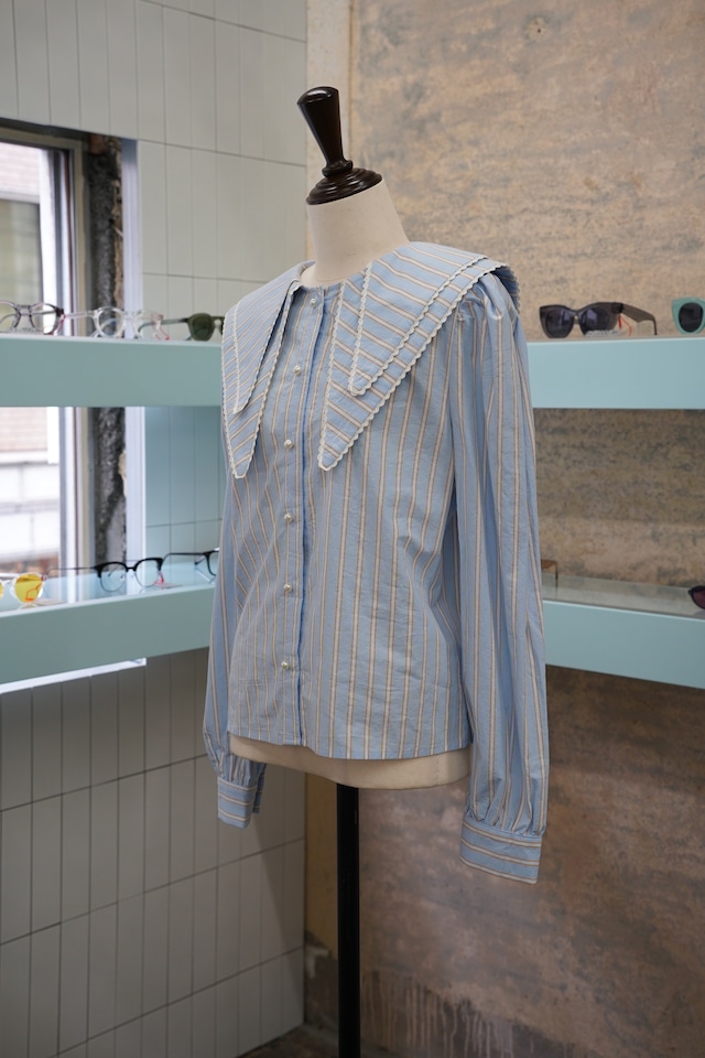 DAWN STRIPE DOUBLE COLLAR SHIRT