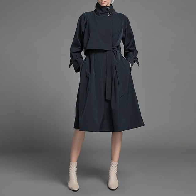 ネイビー　膝上　マット　パーティードレス ipd0486