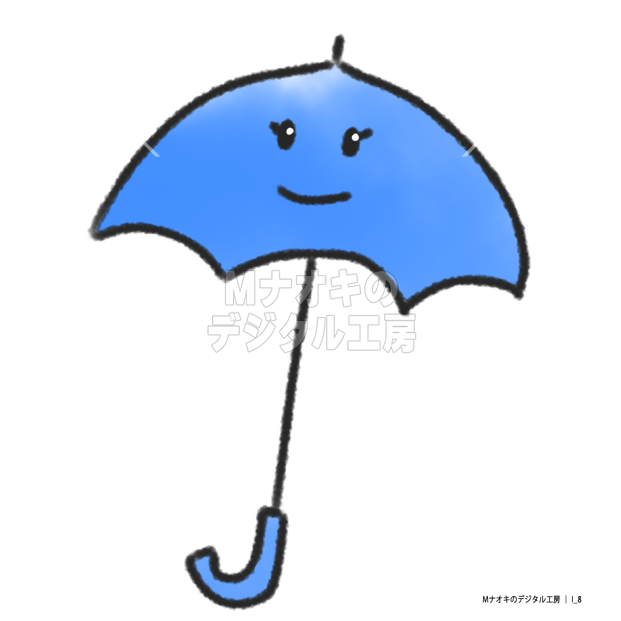 傘/雨マーク（天気・笑顔）　Umbrella / rain mark (weather / smile)