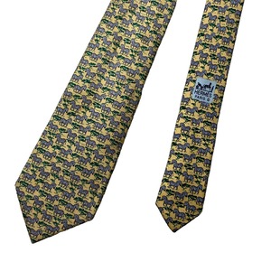 HERMES zebra print silk tie