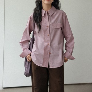 striped cotton basic shirt