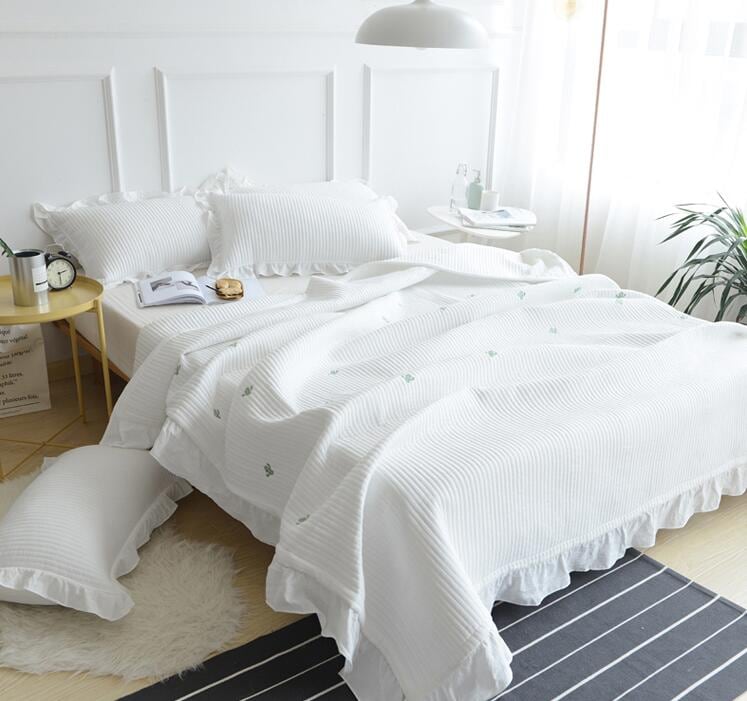 ベッドカバー 3点セット コットン 怠惰な風 カバー マットレス 新品 シーツ キルトキルト