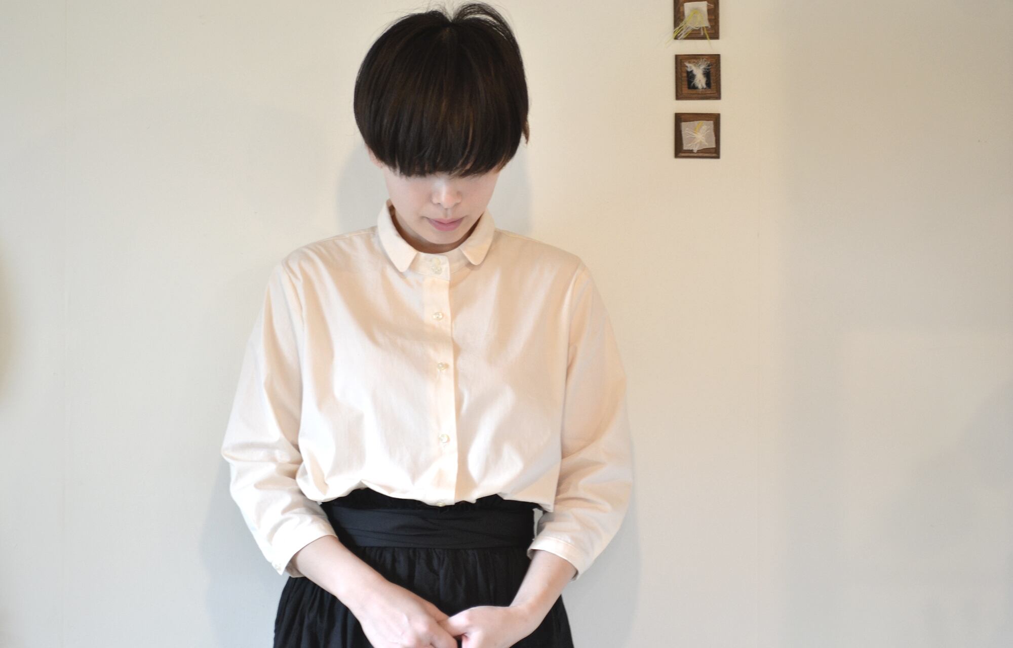 スタンドカラーブラウスcl-089(WH)