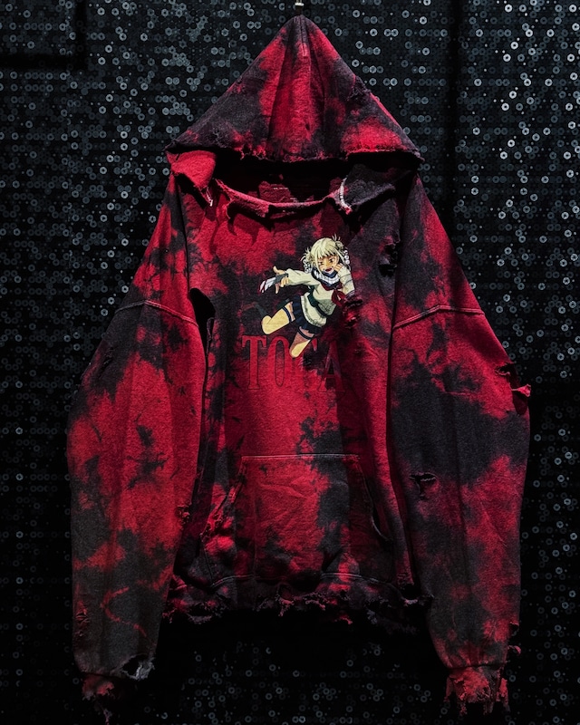 【ÆIEM】original “boro” re:make MY HERO ACADEMIA “HIMIKO TOGA” Bleeding Red Pullover Hoodie