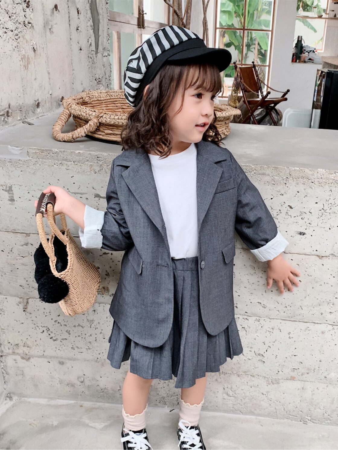 韓国子供服☆女の子スーツ セットアップ キッズ】人気 ジャケット＋ 