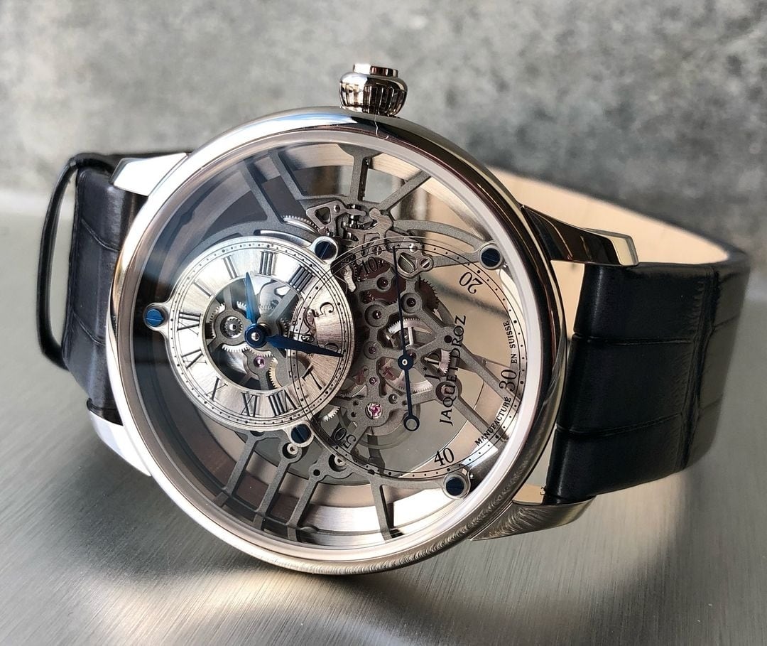 【JAQUET DROZ ジャケ・ドロー】GRANDE SECONDE SKELET-ONE WHITE GOLD　グラン・セコンド スケルトン（ホワイトゴールド）／国内正規品 腕時計