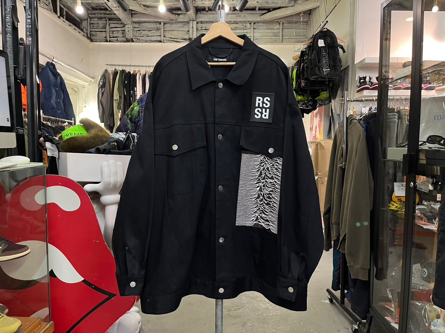 RAF SIMONS JOY DIVISION DENIM JACKET BLACK SMALL 181-723 14426 ...