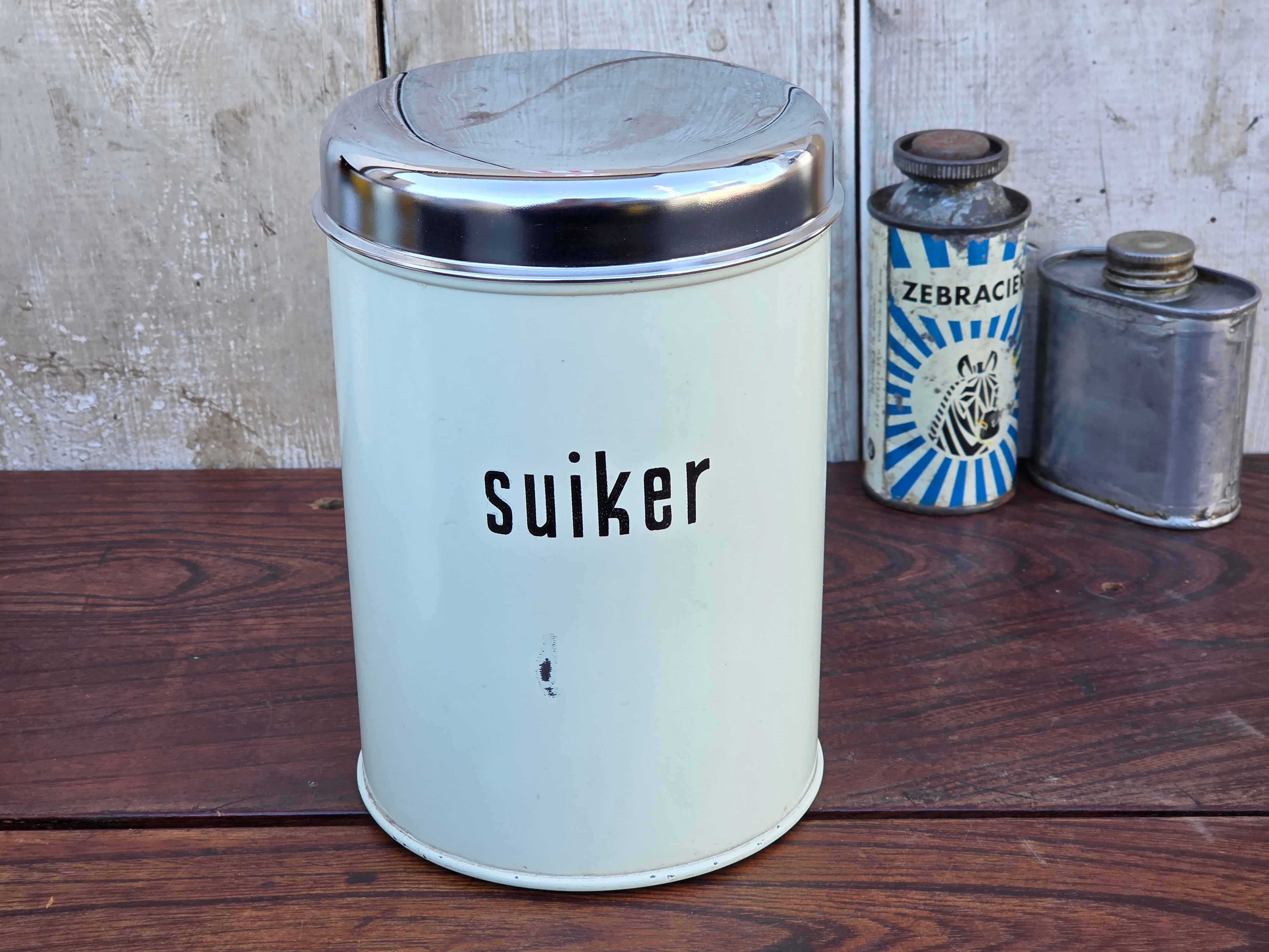 【Vintage】オランダ ブラバンシア スチールキャニスター Suiker(シュガー) /f210