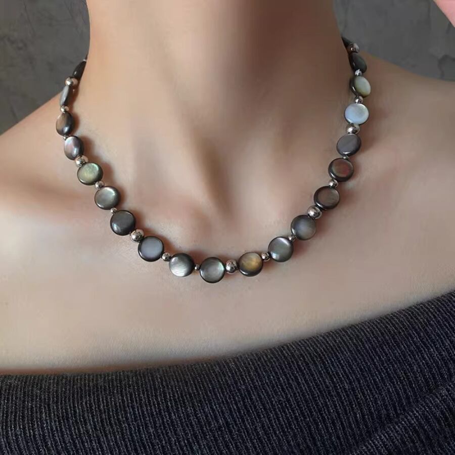 シーブラックシェルネックレス