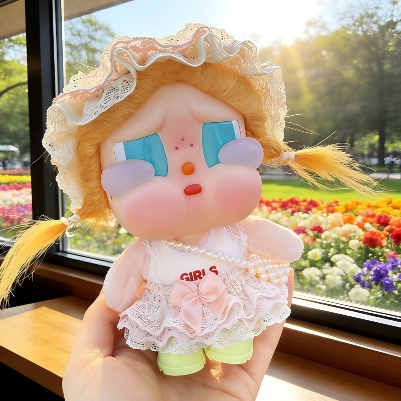 crababy/labubu1-3代用 リボンレース ワンピース+ ヘアバンド+靴+