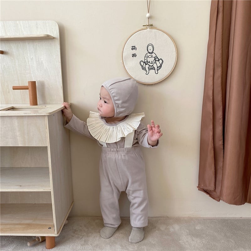 BABY】韓国風 可愛いフリル襟ロンパース | Dreambaby