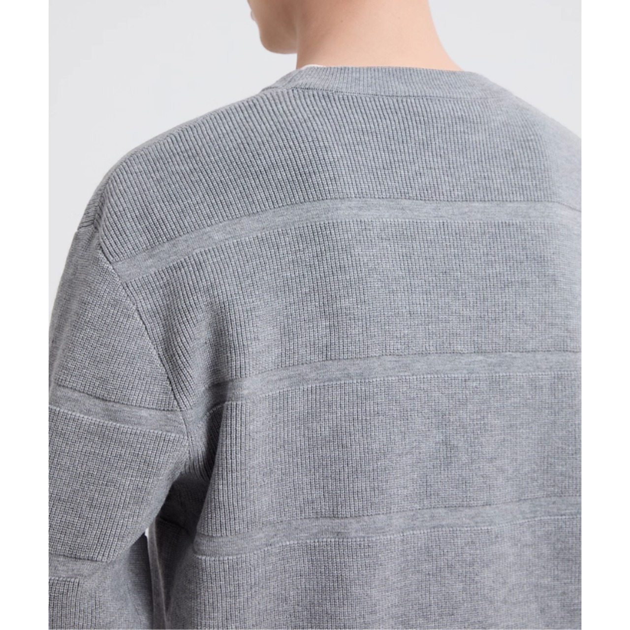 水平ラインデザイン ラウンドネックニット af0348