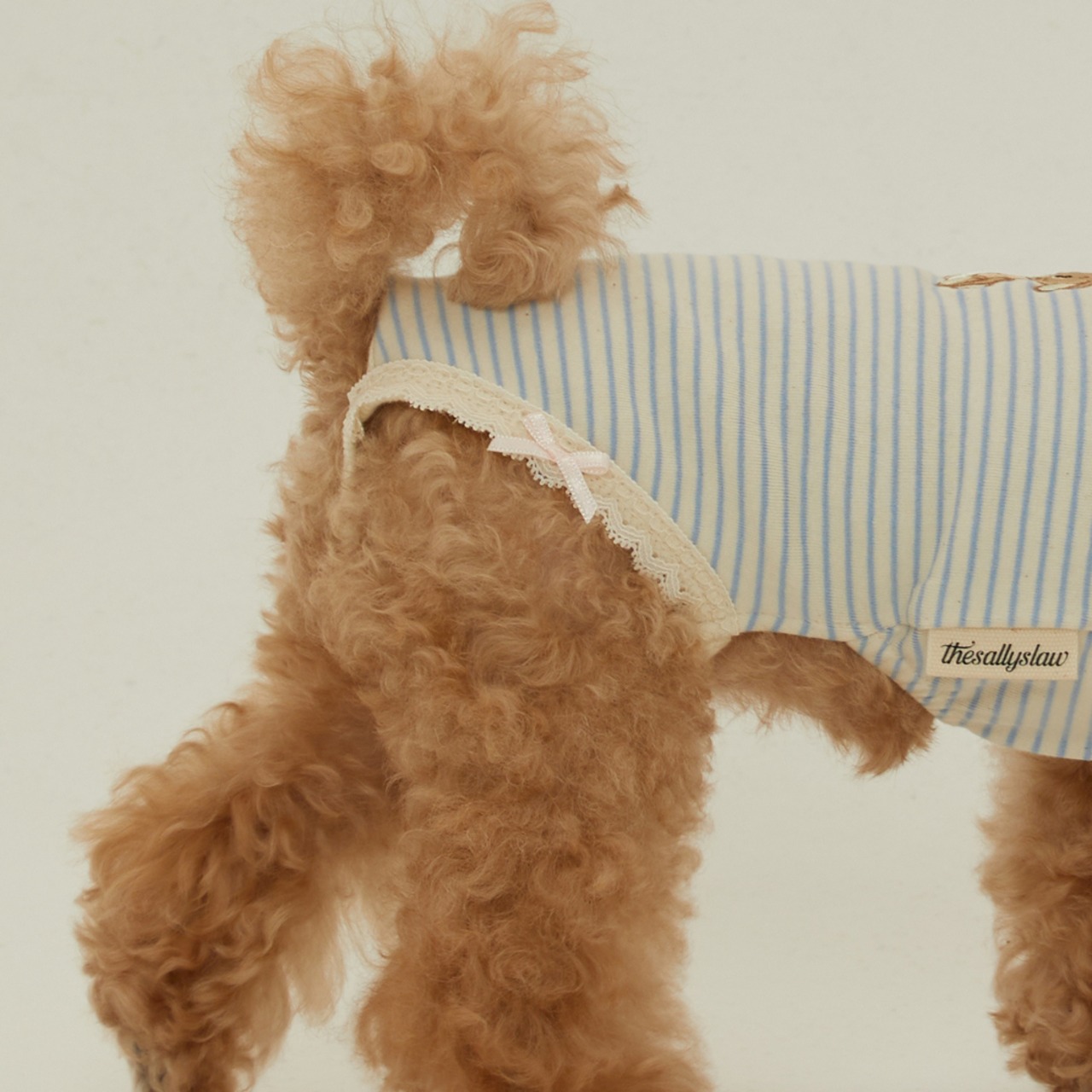 【予約】[ thesallyslaw ] Bunny Romper｜Blue Milk Stripe - 6