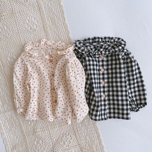 ブラウス 花柄 春 夏 秋 子供 ベビー服 チェック シャツ 赤ちゃん 新生児 コットン トップス ギンガムチェック 女の子 人気 おすすめ 韓国子供服 かわいい 可愛い おしゃれ オシャレ プレゼント 贈り物 ギフト 出産祝い ベビーシャワー 誕生日 バースデー 60 70 80 90 0歳 1歳 2歳  双子 姉妹 お揃い おそろい リンク コーデ