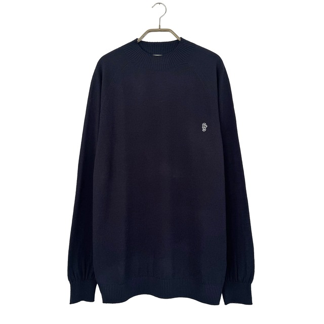 MOCK NECK KNIT SWEATER -DARK NAVY-