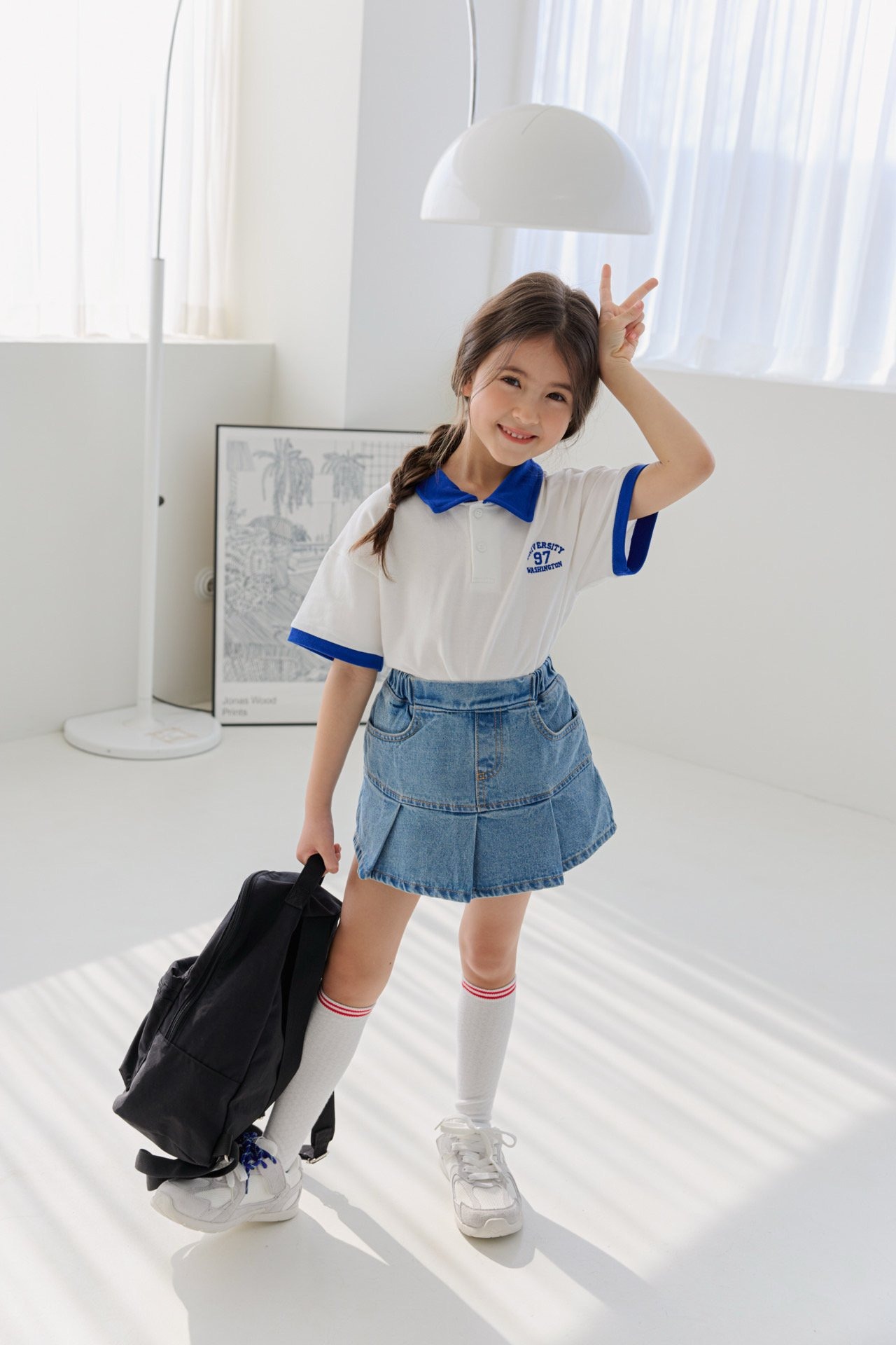 [DOREDORE] Color-block PK collar shirt (13/15) / [도레도레] 배색PK카라티셔츠 (13/15)