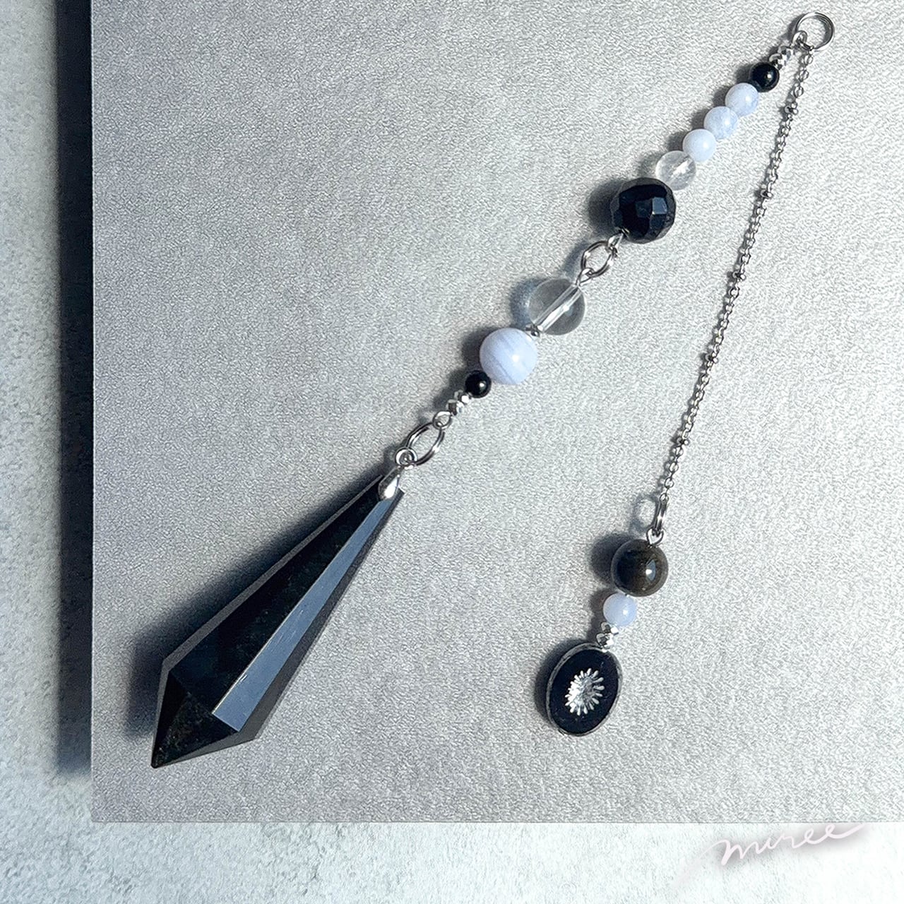 縁をやさしく結び直すペンデュラム【ゴールデンオブシディアン】golden obsidian pendulum