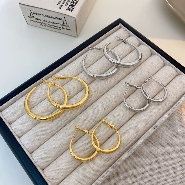 YINIAN ローズストーリー メタルフープピアス