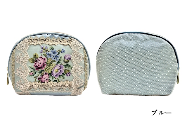 【プチポアン】ポーチ/ブルー