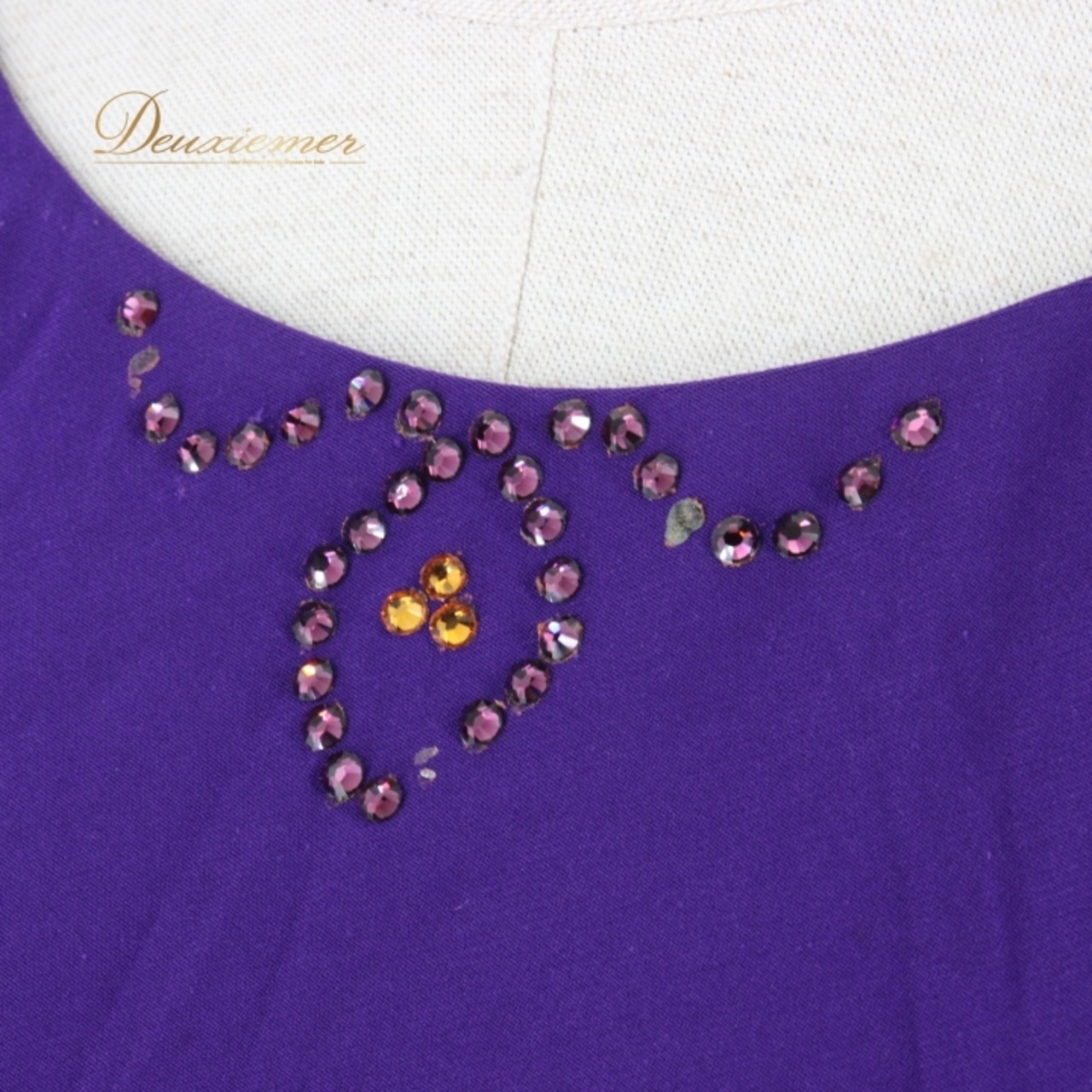 社交ダンス 衣装 スタンダード トップス レッスンウェア レディース 紫 Leirena レイリーナ パープル系 ラインストーン 練習着 フォーマル 伸縮性 体型カバー 大人の色香 バイオレット おしゃれ 春夏 秋冬 パーティー お出かけ ノースリーブ トップスコーデ カジュアル エレガント