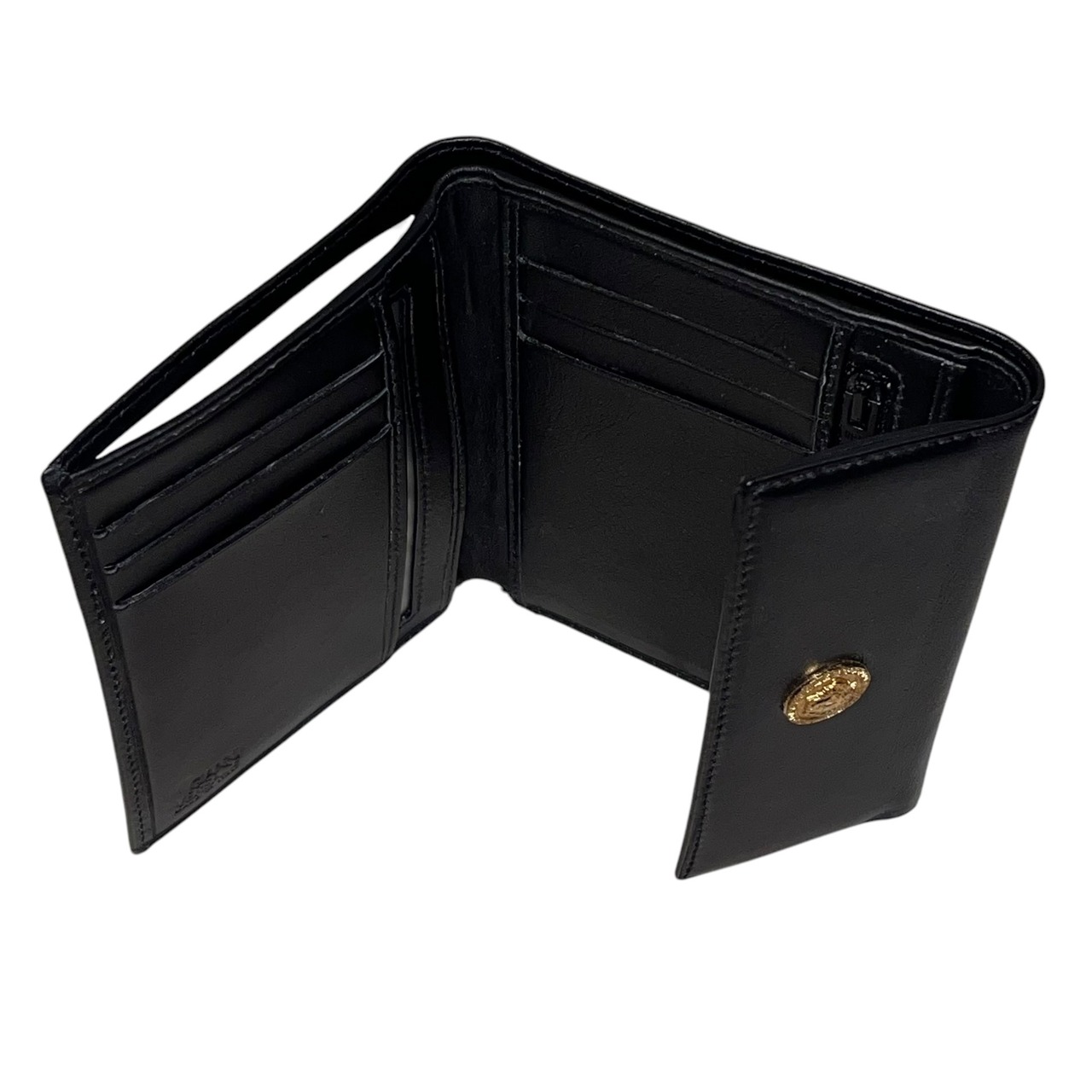 vintage GIANNI VERSACE black leather purse