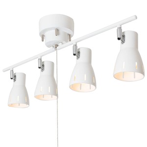 【特価処分】Jiya シーリングライト 4灯 E26口金 LED電球対応 シーリングスポットライト インダストリアル 天井照明 北欧 おしゃれ カフェ風 取付簡単 角度調節 プルスイッチ リビング 寝室 居間 ダイニング照明 電球別売 ホワイト
