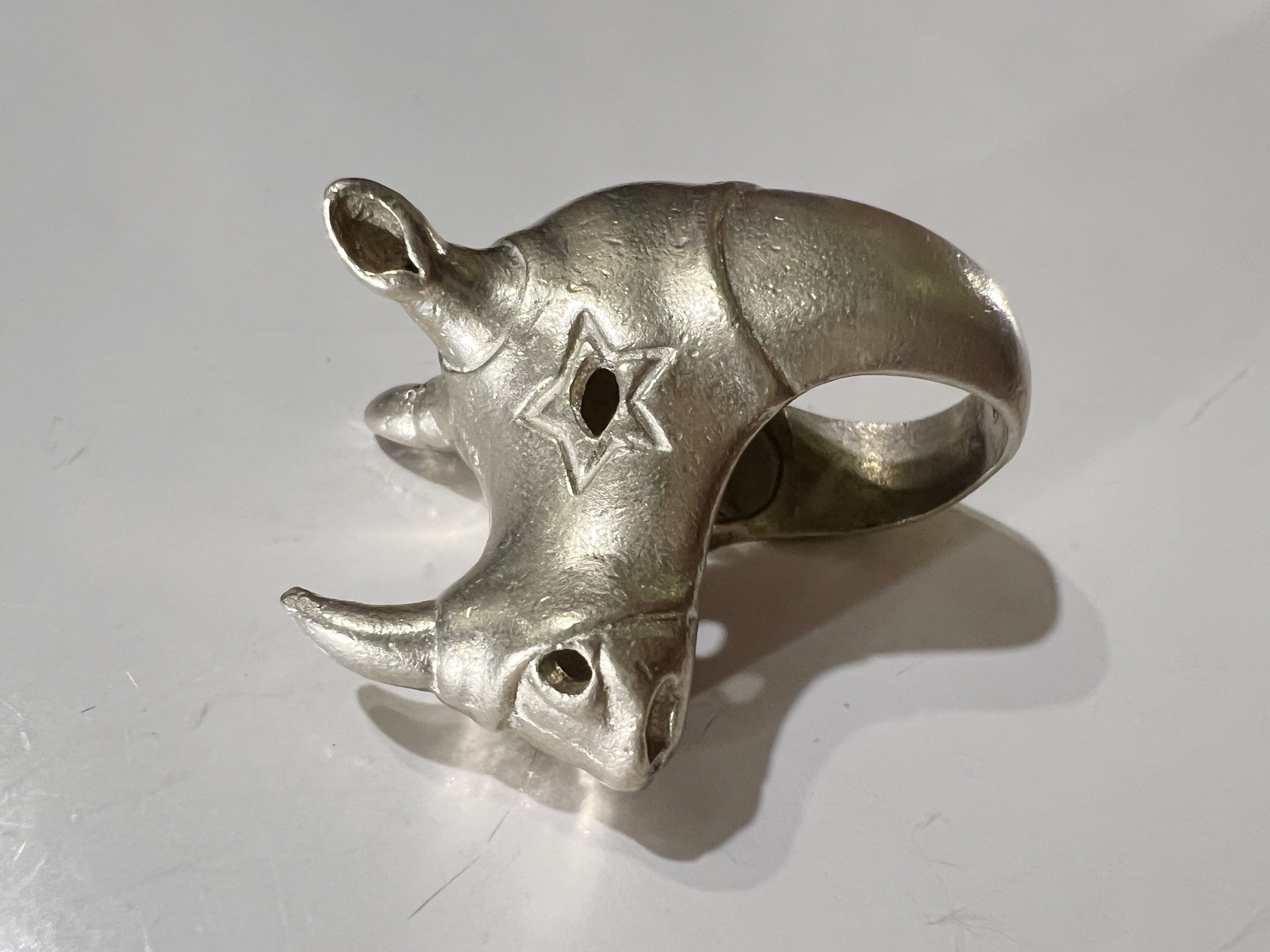 【約13号】"SAI"( Rhinoceros ) animal silver ring