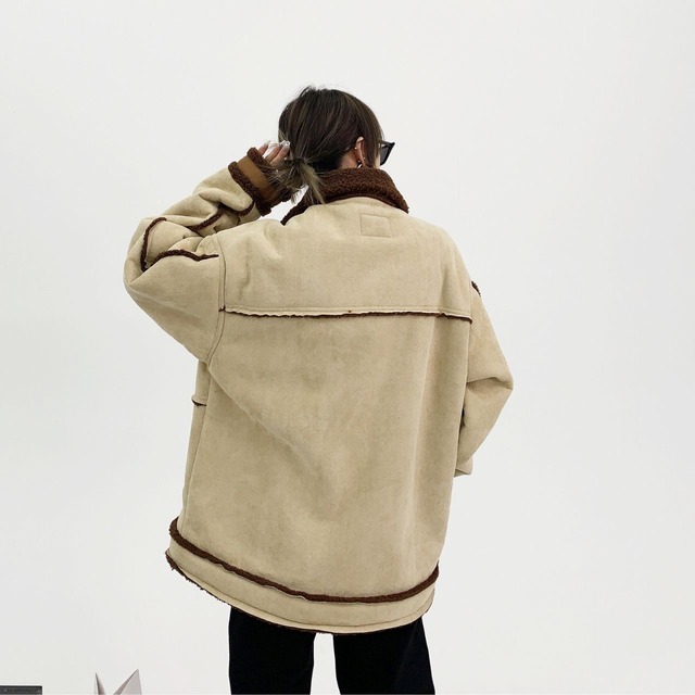 ボアラインロゴデザインブルゾン   R00896