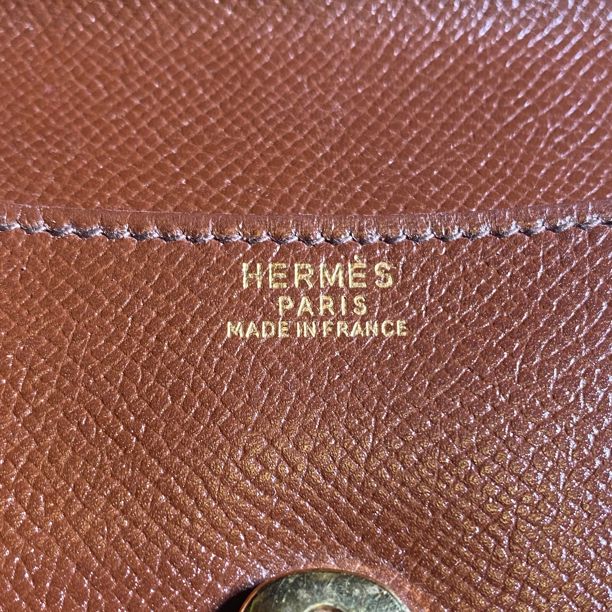 HERMES Pochette Rio Clutch bag Brown Couchevel R:1988 Vintage 2200363327051