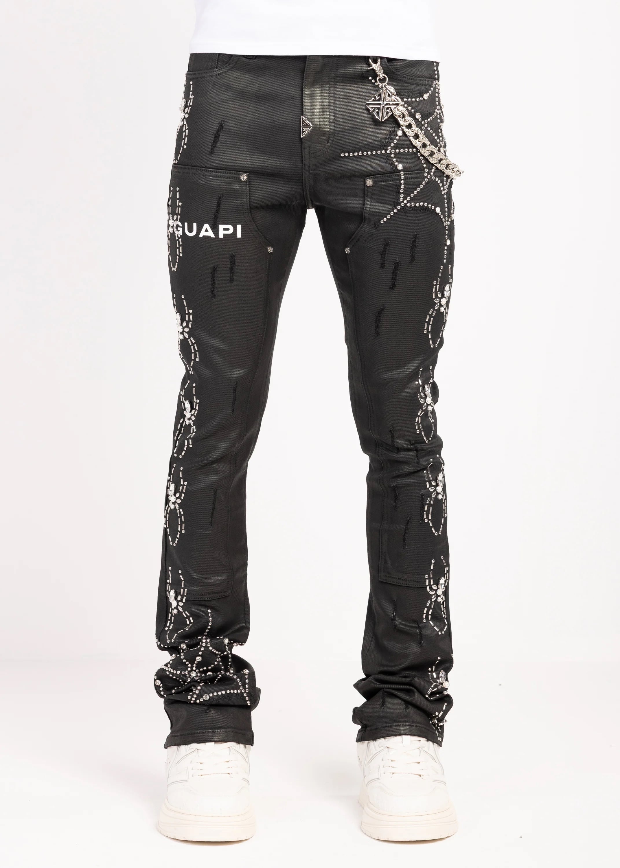GUAPI] Obsidian Black Waxed Spider Denim | WAVY OKINAWA