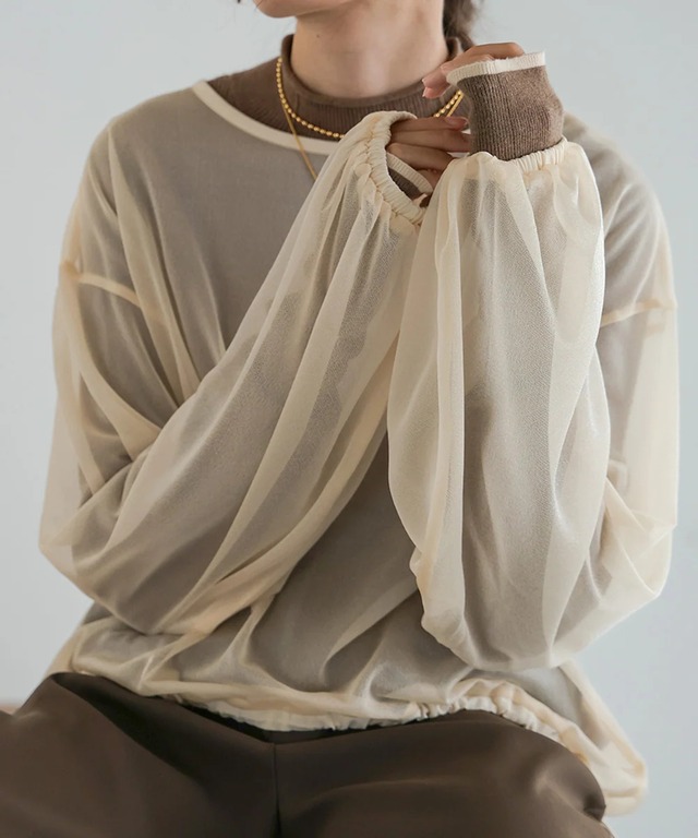 SHEER DROST TOPS select by Bab【5333732】