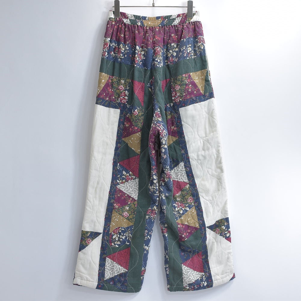 リメイク　ヴィンテージ　パッチワーク　ワイドパンツ Remake リメイク ハンドメイド デザイン パッチワーク キルト
