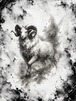 おひつじ座、羊モチーフ【デジタルダウンロード】水墨画アート｜5400×7200px・600dpi・約50MB 高解像度PNG｜Aries, Sheep featured Digital Download Ink Wash Digital Art