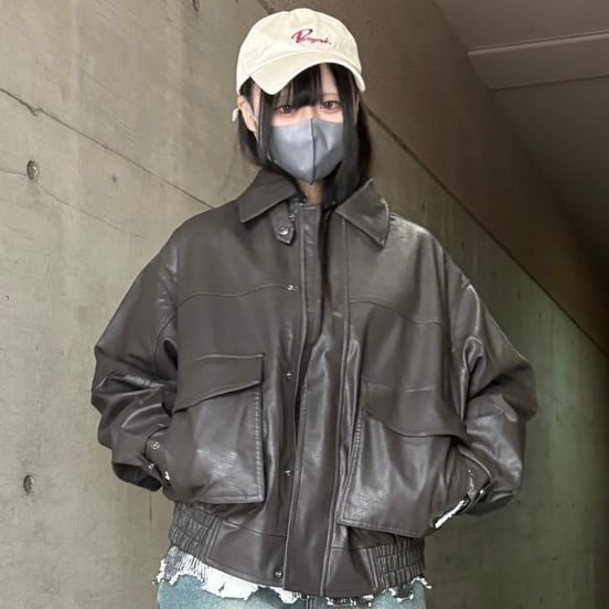 PUレザーブルゾン　300403  アウター  メンズ  レディース  ユニセックス