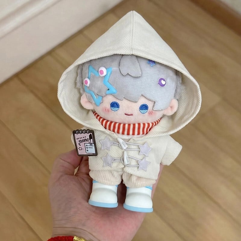 10cmぬいぐるみ用 秋冬 カジュアル フード付きケープ+トップス+パンツ+ 10cmぬいぐるみ用 秋冬 カジュアル フード付きケープ+トップス+パンツ+