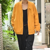cotton linen stand collar jacket yellow