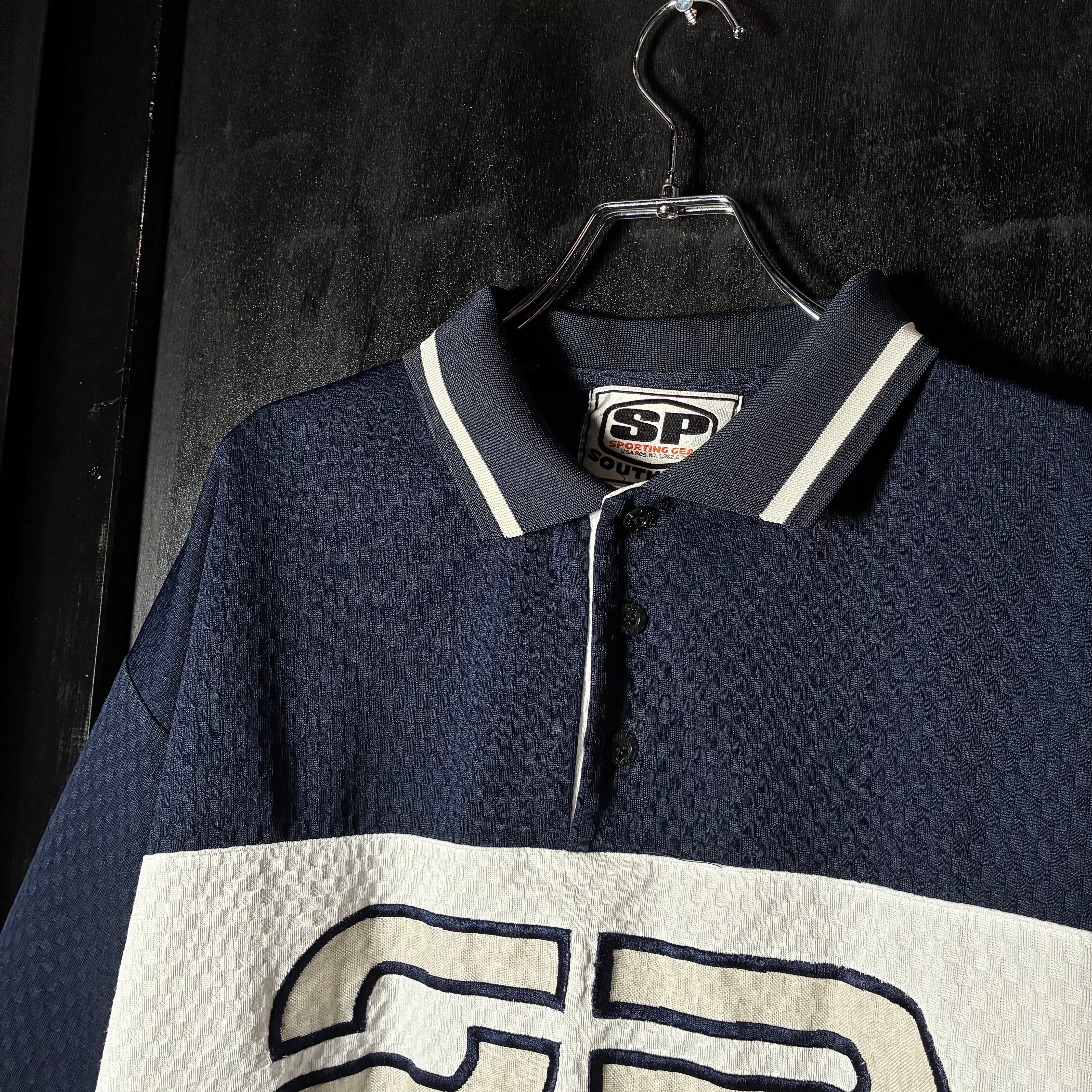 SOUTH POLE 半袖ゲームシャツ　オーバーサイズ　白　ネイビー　XL SOUTH POLE 半袖ゲームシャツ オーバーサイズ 白 ネイビー XL