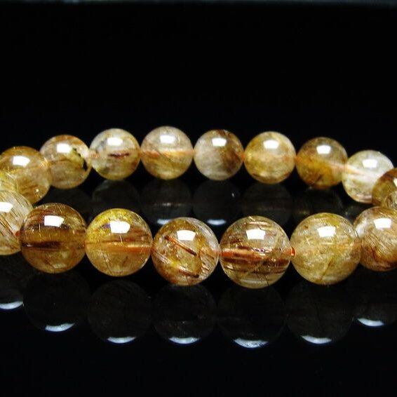 キャッツアイルチルクォーツ ブレスレット 11mm ルチルクォーツ ブレス 一点物 メール便可 [M便 1/10] 111-45893